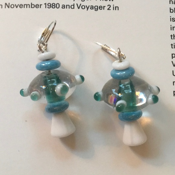 Atomic FUNKY Handmade Spaceship Earrings NEW UFO - Picture 3 of 4